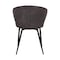 Armen Living Ava Contemporary Dining Chair in Black Powder Coated Finish and Gray Faux Leather LCAVSIBLGR - alternate 3
